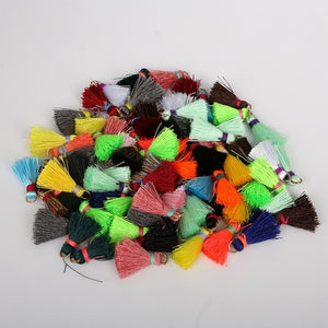 50-100pcs/bag Cotton/Poyleter Small Mini Tassel for DIY Jewelry Making Earring Findings Clothes Home Decorative Accessory