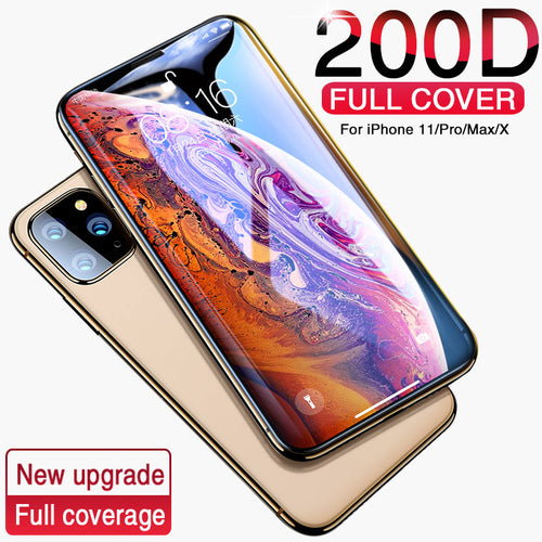 200D Full Cover Tempered Glass For iPhone 11 Pro X XR XS MAX glass iphone 11 Pro screen protector Protective glass on iphone 11