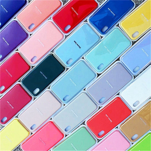 Luxury Original Official Silicone case logo For iPhone 7 8 Plus For iPhone X XS Max XR 6 6S case