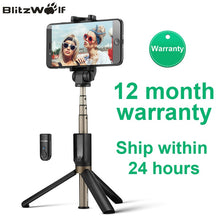 Load image into Gallery viewer, BlitzWolf BS3 Wireless bluetooth Selfie Stick Mini Tripod Extendable Foldable Monopod For iPhone For Samsung Xiaomi Huawei Phone