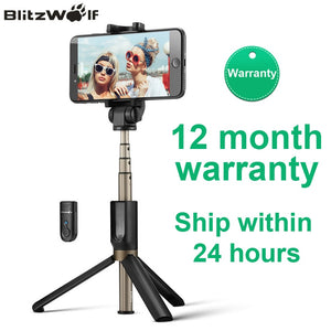 BlitzWolf BS3 Wireless bluetooth Selfie Stick Mini Tripod Extendable Foldable Monopod For iPhone For Samsung Xiaomi Huawei Phone