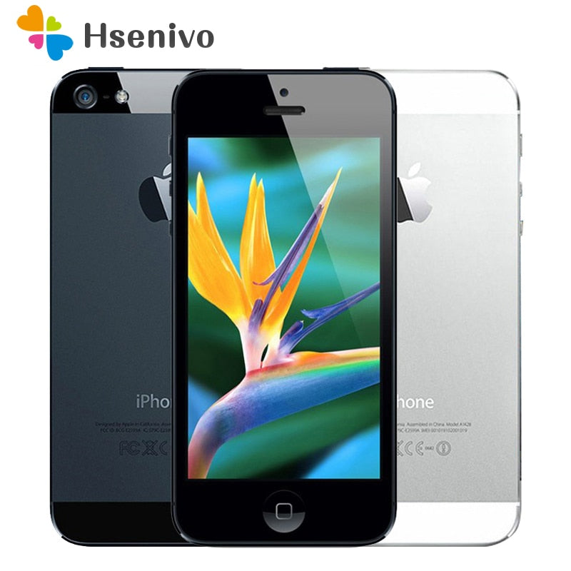 100% Factory Original Unlocked Iphone 5 Apple Cell phone 16GB 32GB ROM 16GB 32GB 64GB IOS 4.0 inch 8MP WIFI GPS Used refurbished