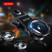 Load image into Gallery viewer, GETIHU Universal 3in1 Wide Angle Macro Fisheye Lens Camera Mobile Phone Lenses Fish Eye Lentes For iPhone Smartphone Accessories