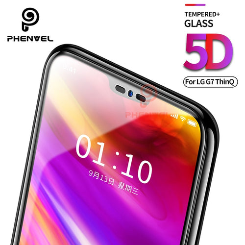 For LG G7 Screen Protector 5D Phenvel 9H Oleophobic Coat tempered Glass For LG G7 Thinq Full Cover Protective film