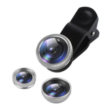 Load image into Gallery viewer, 3 In 1 Universal Wide Angle Macro Fisheye Lens Camera Kits Selfie Mobile Phone Fish Eye Lenses Fit For All Cellphone Accessories