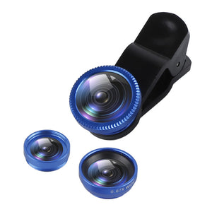 3 In 1 Universal Wide Angle Macro Fisheye Lens Camera Kits Selfie Mobile Phone Fish Eye Lenses Fit For All Cellphone Accessories