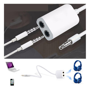 1 Pcs 3.5mm White Double Earphone Headphone Y Splitter Cable Cord Adapter Jack Plug Audio Cable Cellphone Accessories