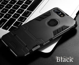 Luxury Stand Armor Phone Holder Case For iPhone 7 8 6 6S Plus X S XS Hybrid TPU+Hard PC ShockProof Back Cover for iphone 5 5S SE